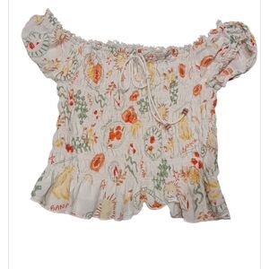 Kriou Los Angeles Lace Trim Top Sz L